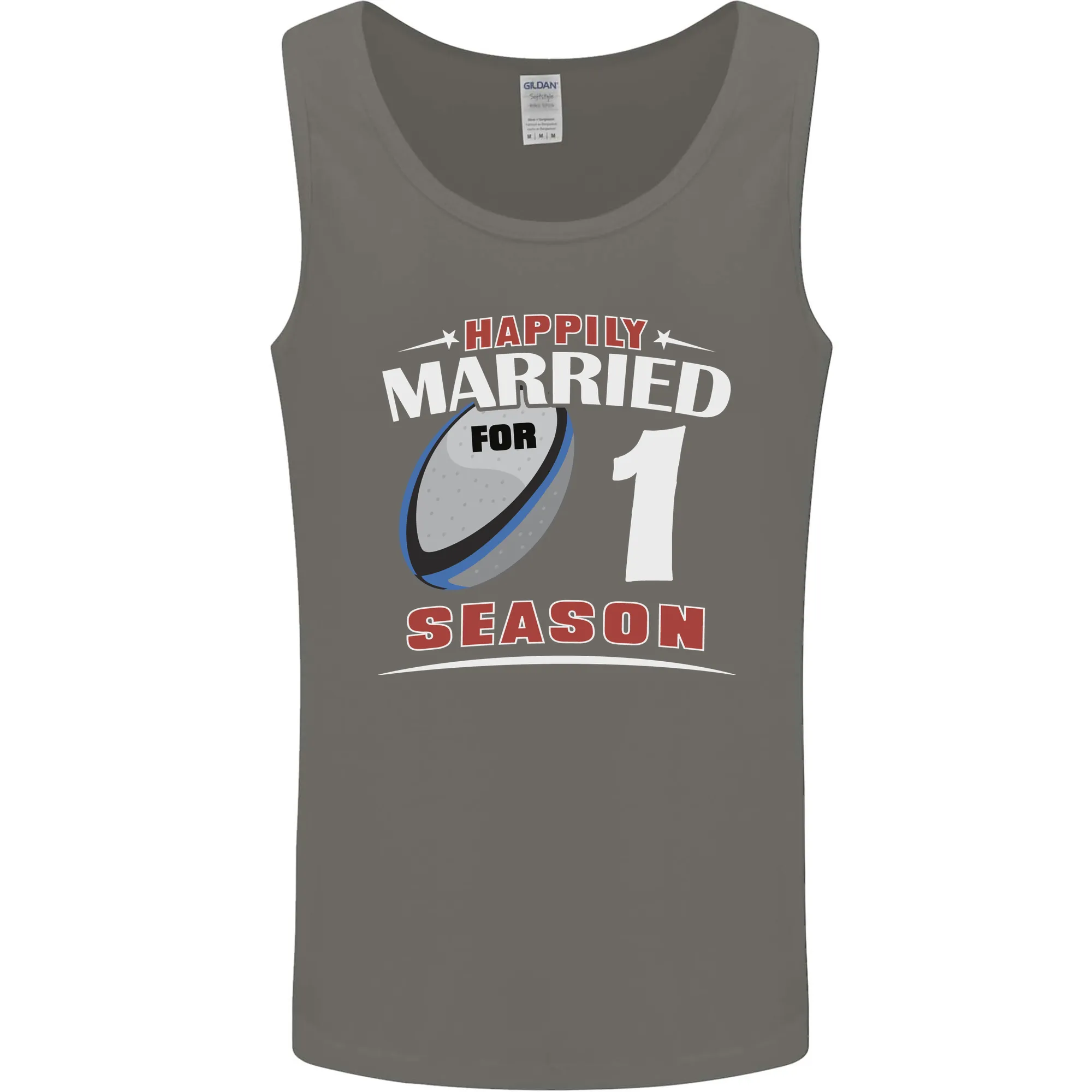 1 Year Wedding Anniversary 1st Rugby Mens Vest Tank Top