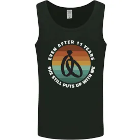 11 Year Wedding Anniversary 11th Marriage Mens Vest Tank Top