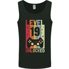 19th Birthday 19 Year Old Level Up Gaming Mens Vest Tank Top