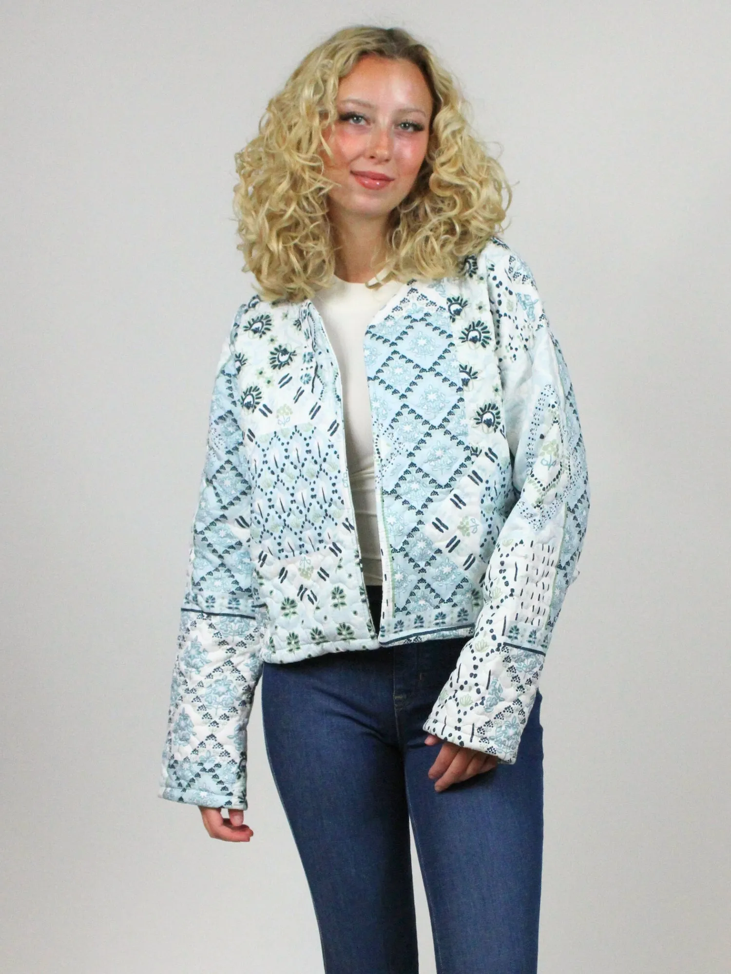 Adeline Patchwork Quilted Crop Jacket