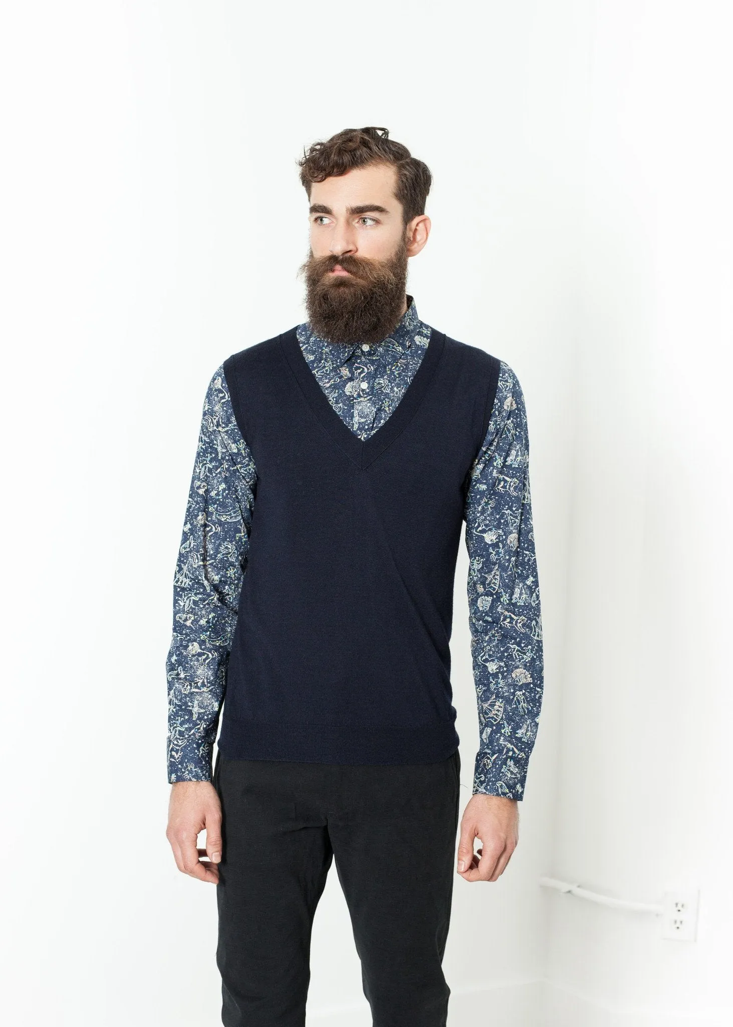 Basic Gilet in Navy