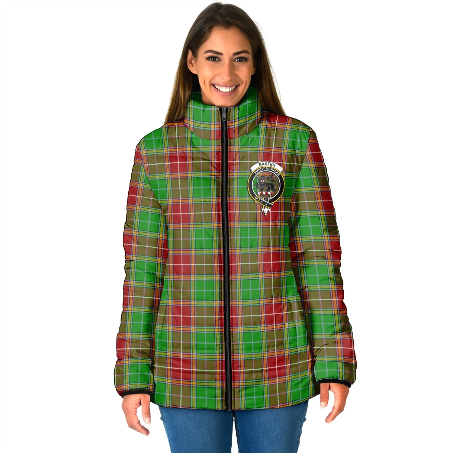 Baxter Modern Tartan Padded Jacket with Family Crest