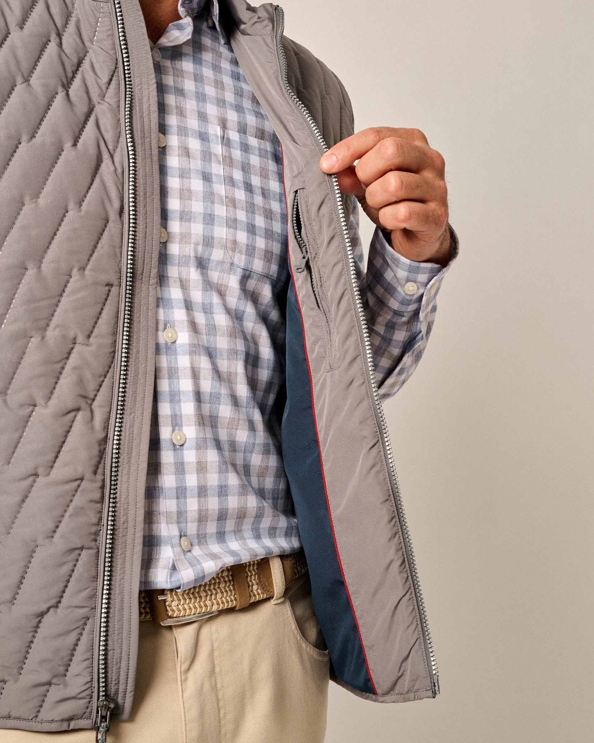 Belfry Quilted Puffer Vest in Concrete by Johnnie-O