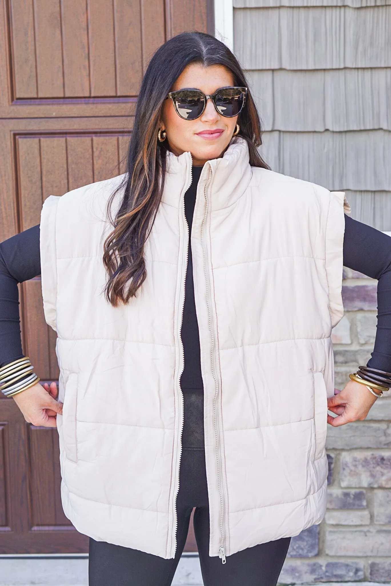 Bonfire Cutie Sand Quilted Vest