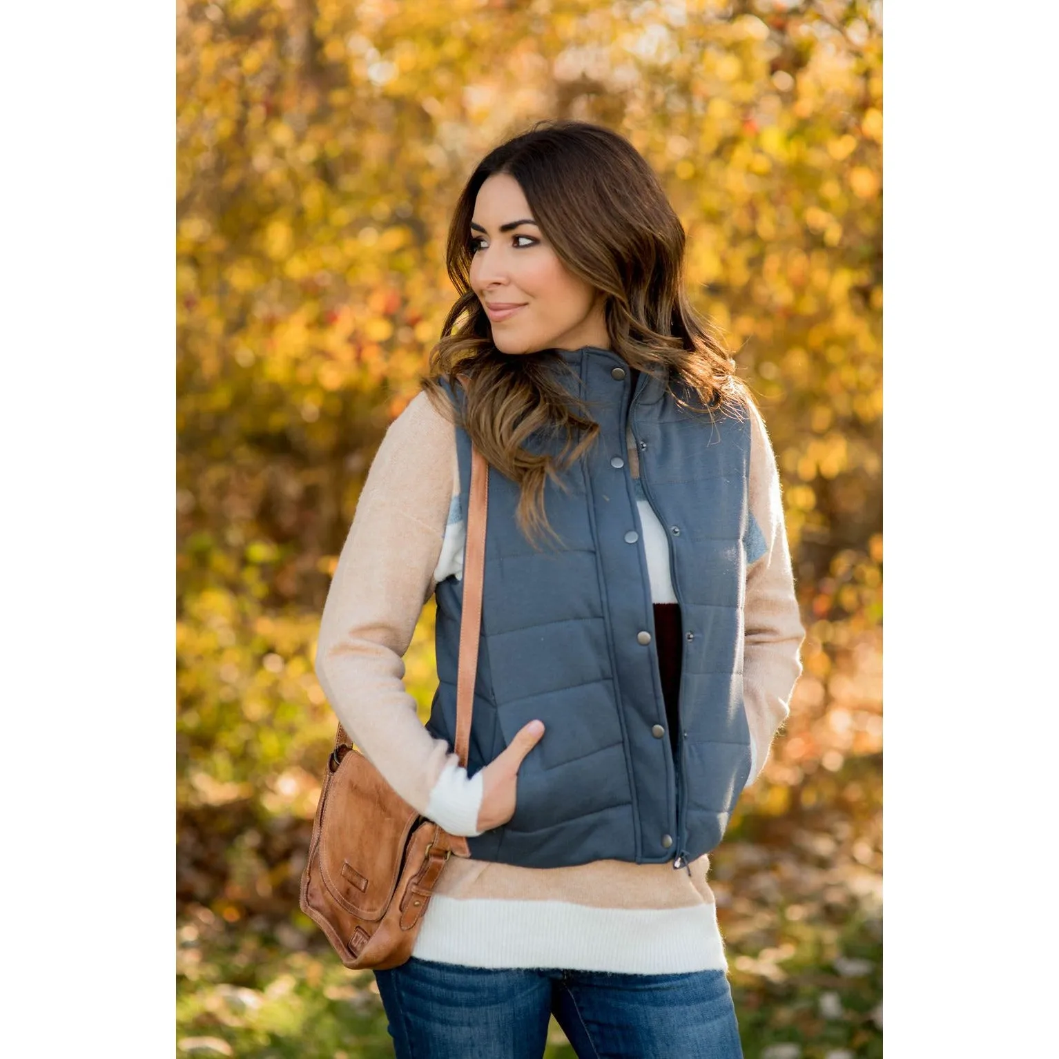 Button Down Puffer Vest