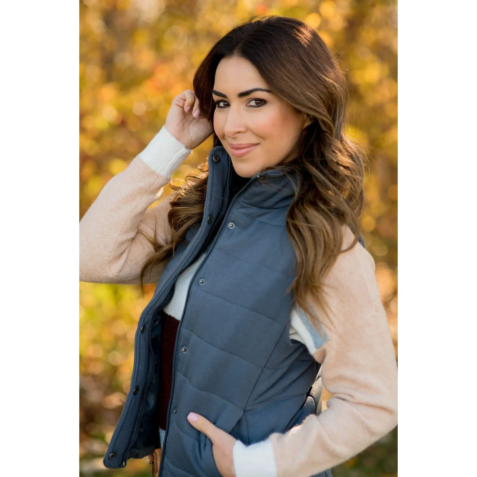 Button Down Puffer Vest