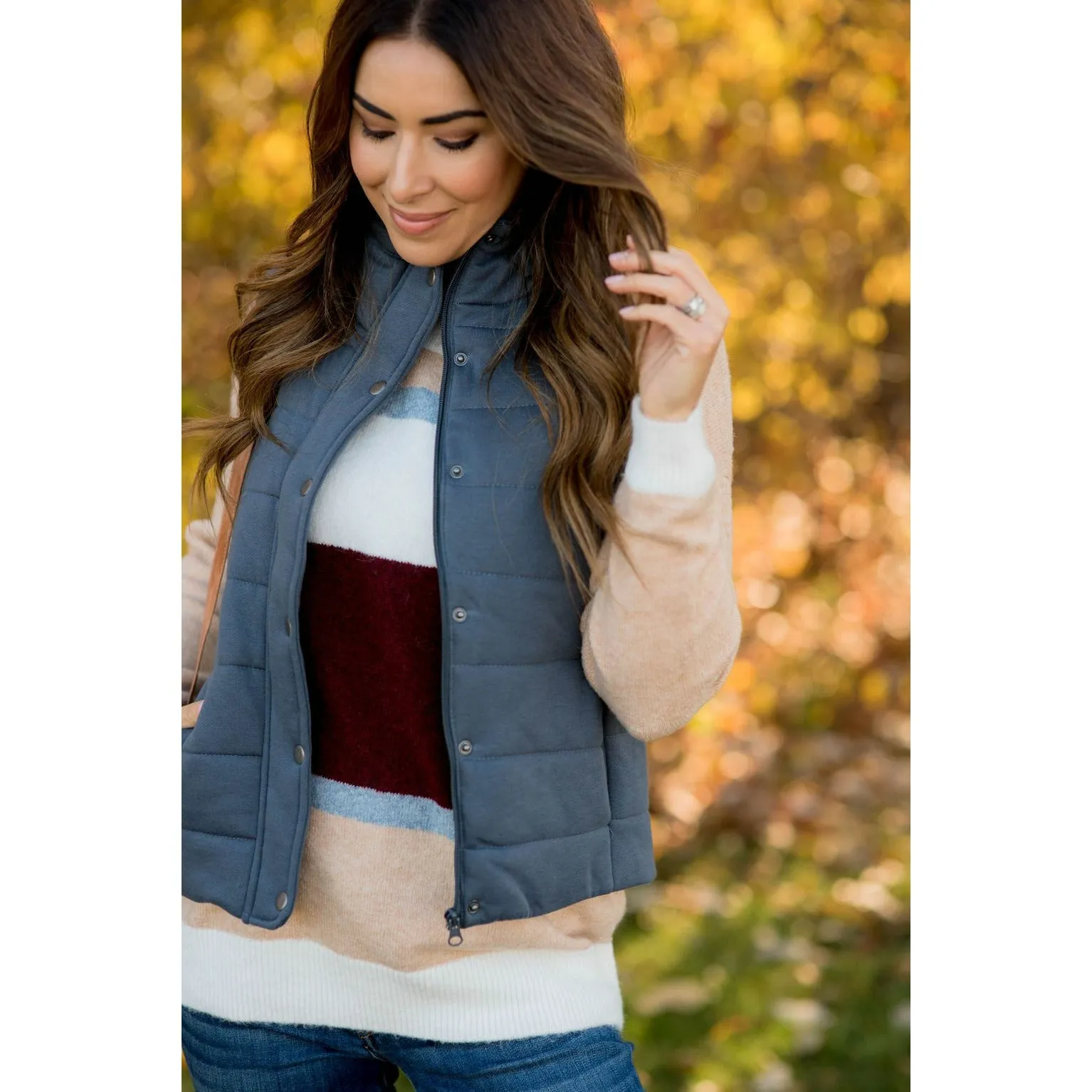 Button Down Puffer Vest