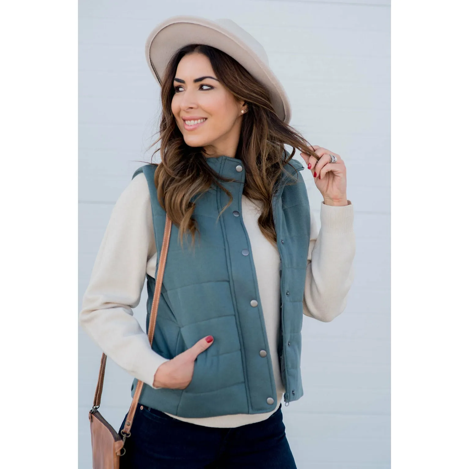 Button Down Puffer Vest