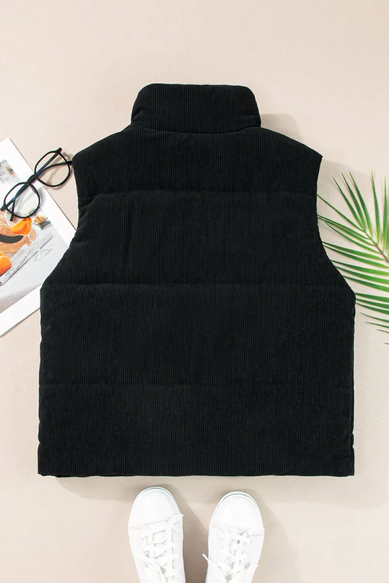 Corduroy Zip Puffer Vest