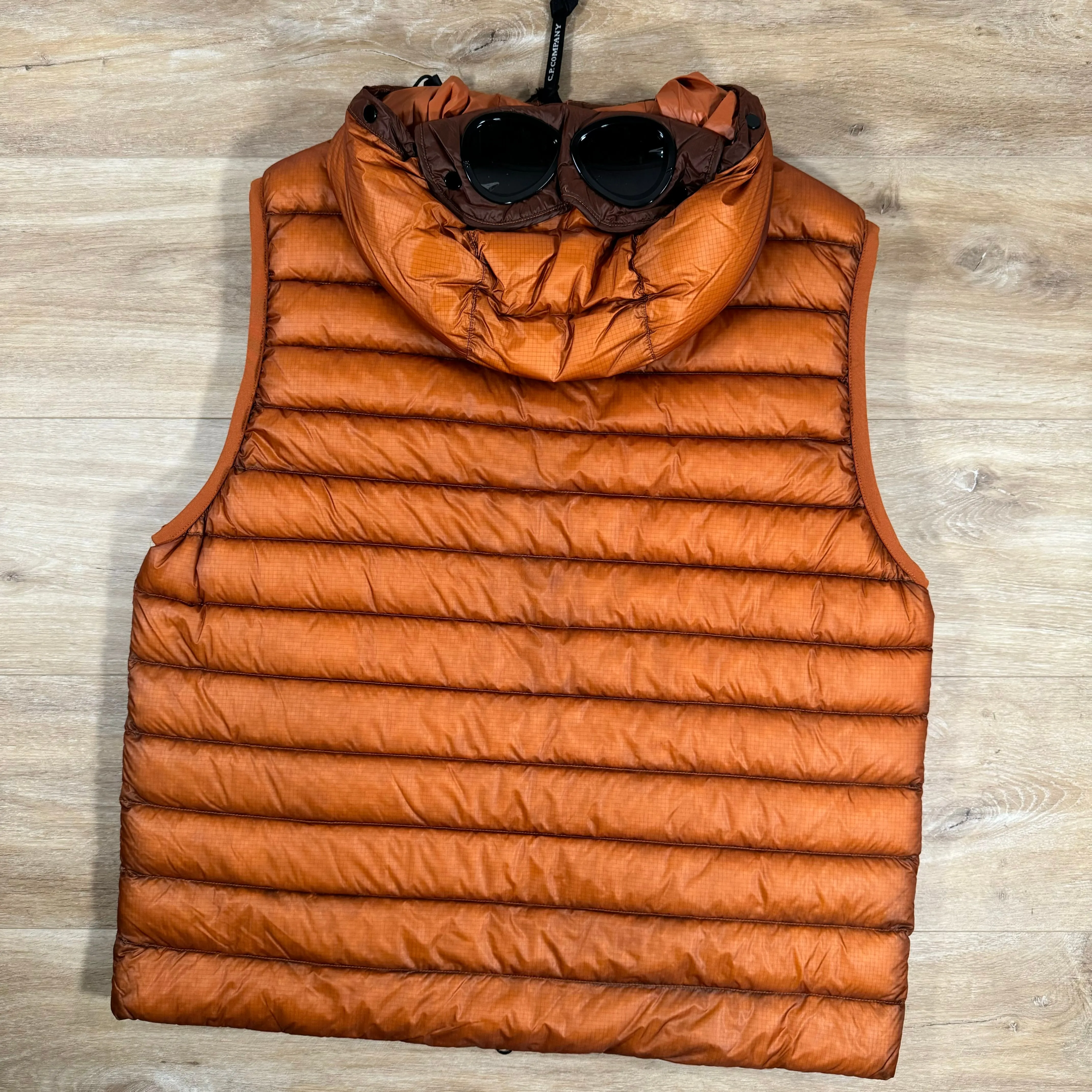 C.P. Company D.D. Shell Goggle Down Vest in Bombay Brown