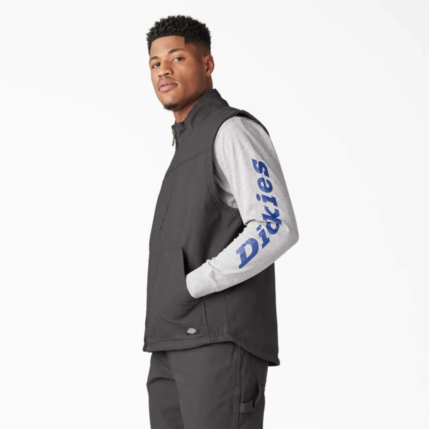 Dickies Men's Duck Sherpa Lined Dropped Hem Vest