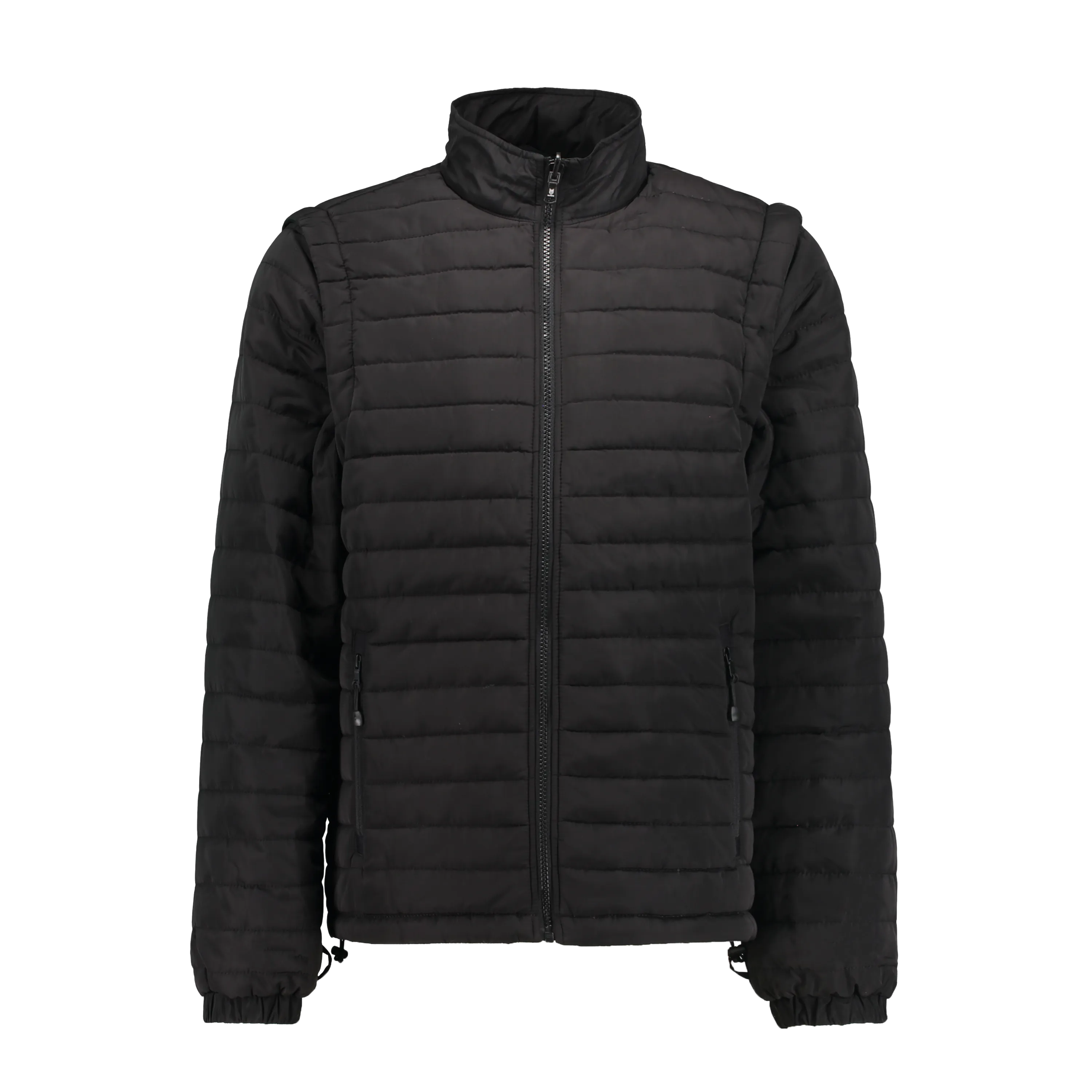 Everest Black Men's Puffer Jacket Removable Arms