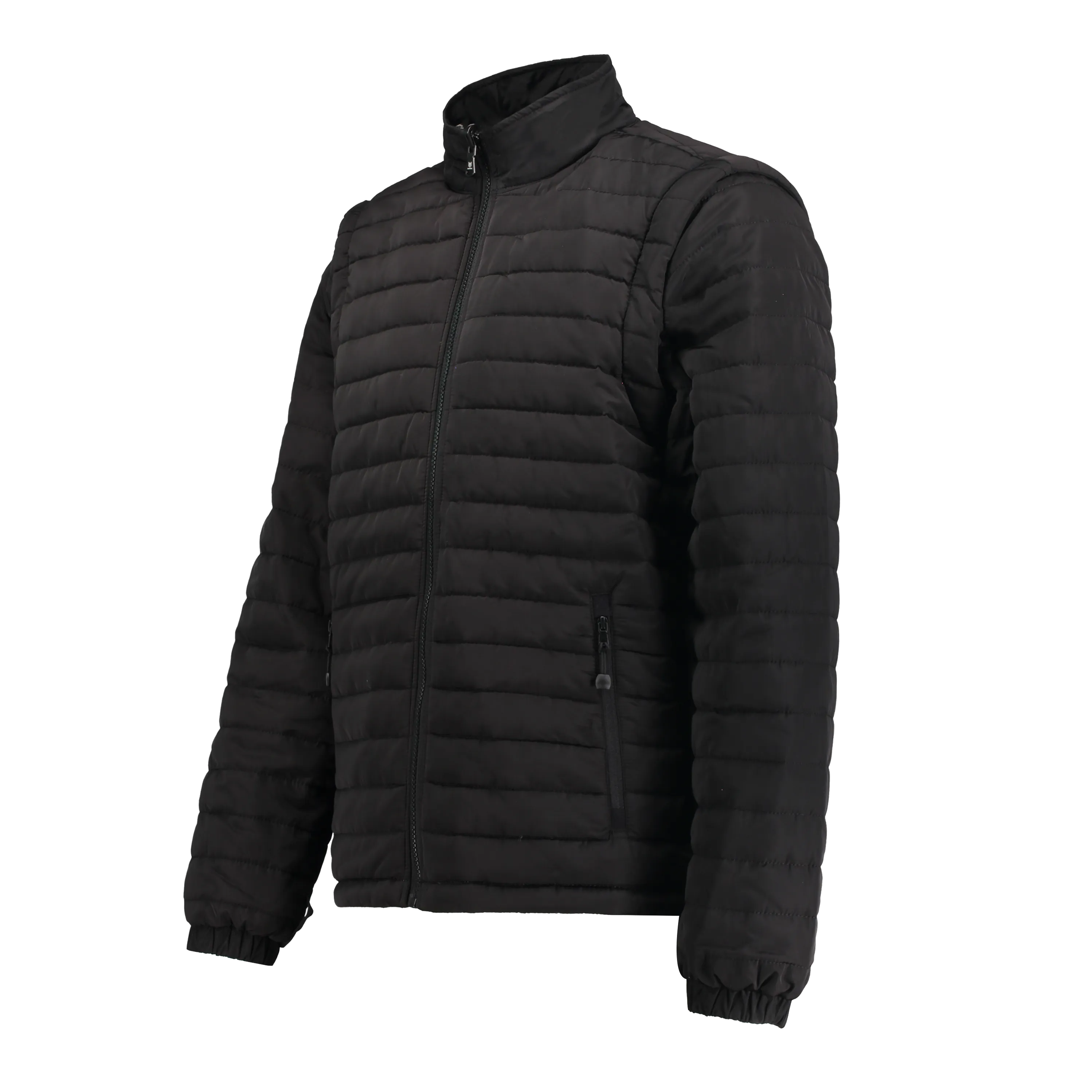 Everest Black Men's Puffer Jacket Removable Arms