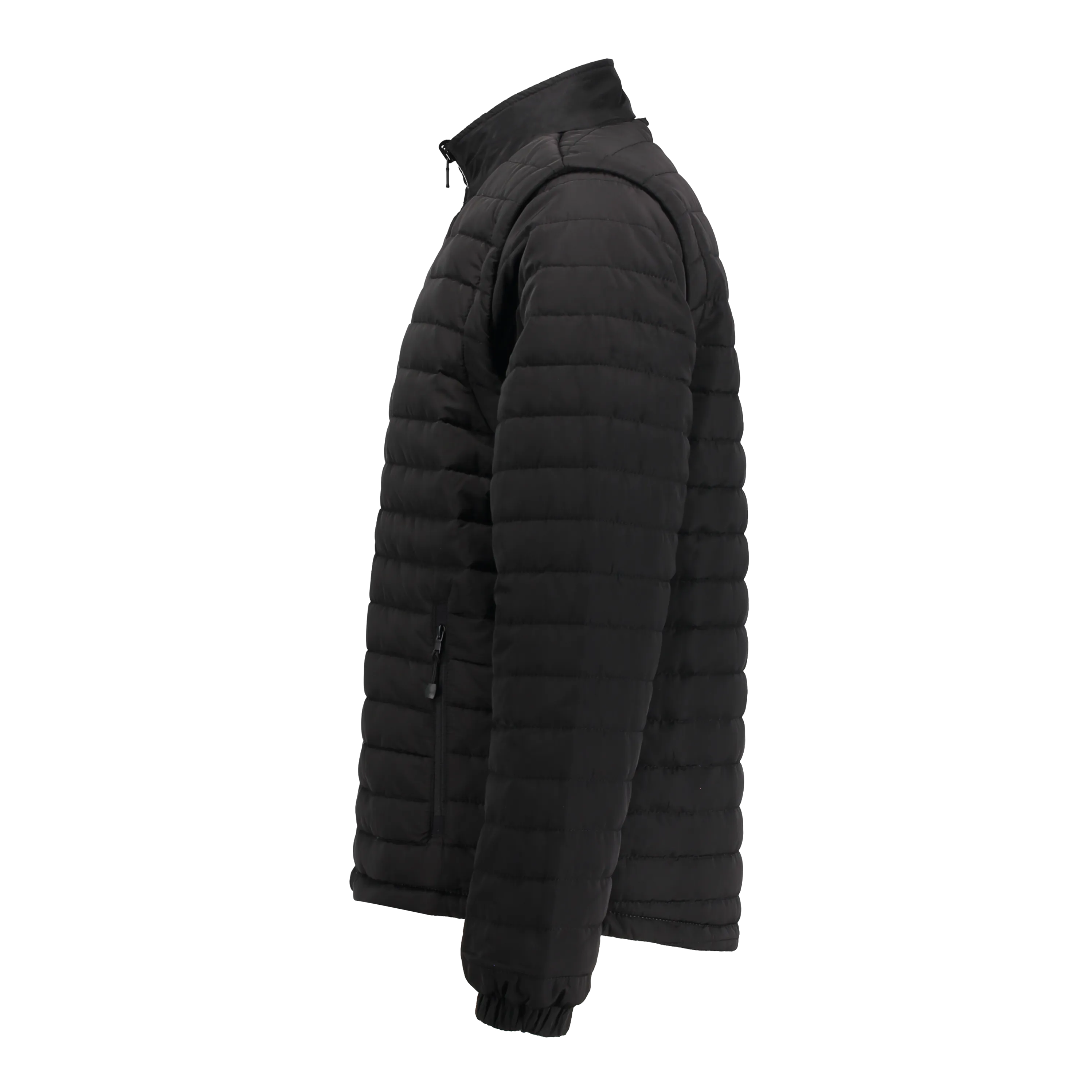 Everest Black Men's Puffer Jacket Removable Arms