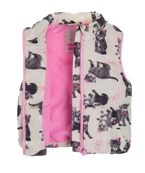 Girls Cat Print Vest