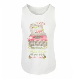 GIRLS WHITE NATURAL TANK TOP