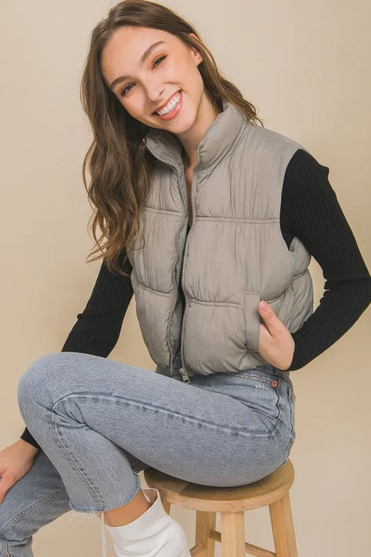 High Neck Puffer Vest - online exclusive