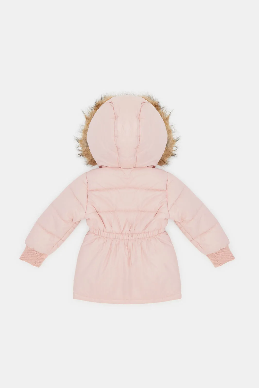 Infant Girls Pink Fur Hooded Jacket