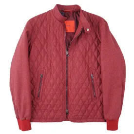 Isaia Quilted Wool Bomber Jacket