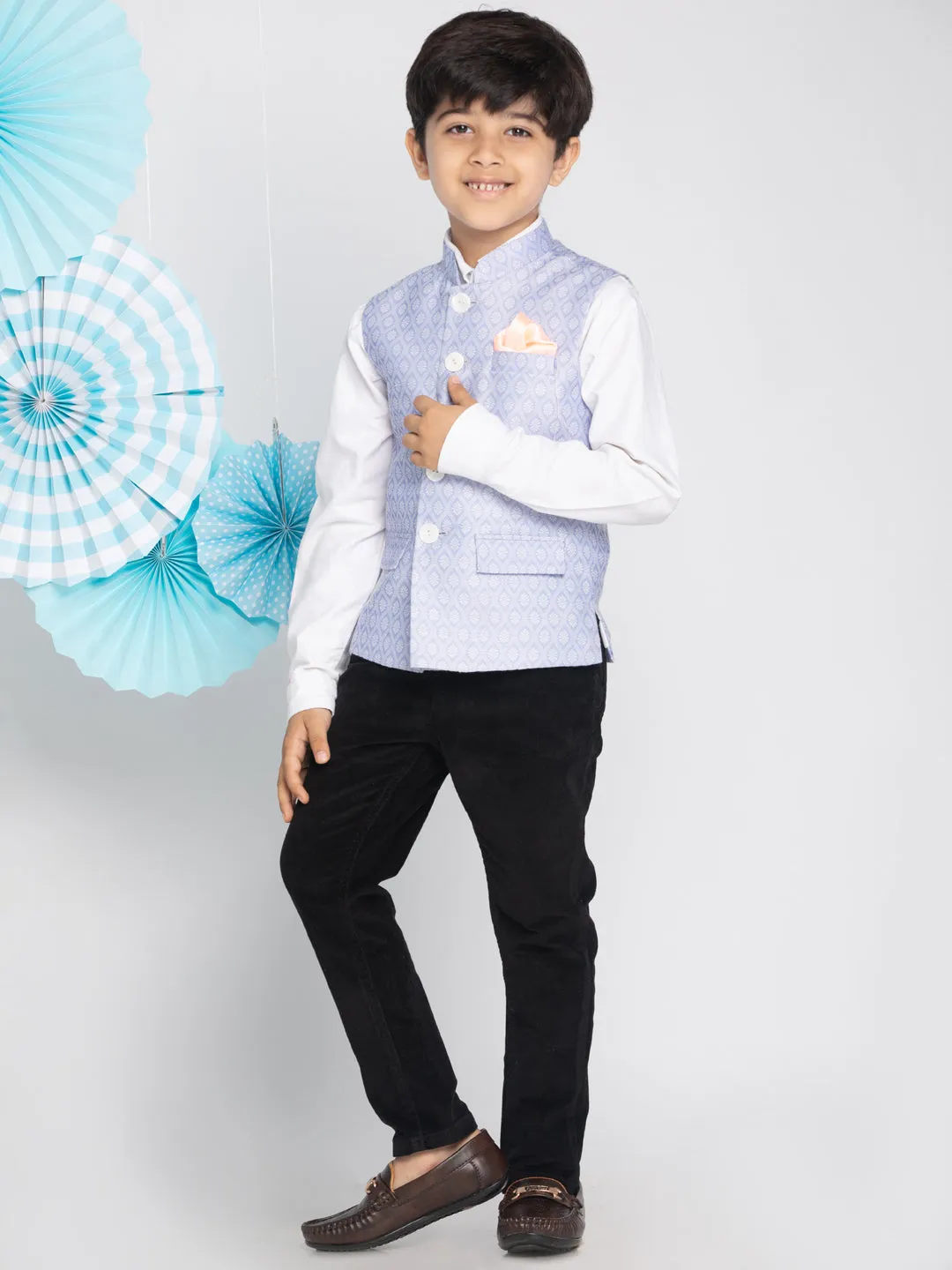 Jashvi Boys Lavender Nehru Jacket