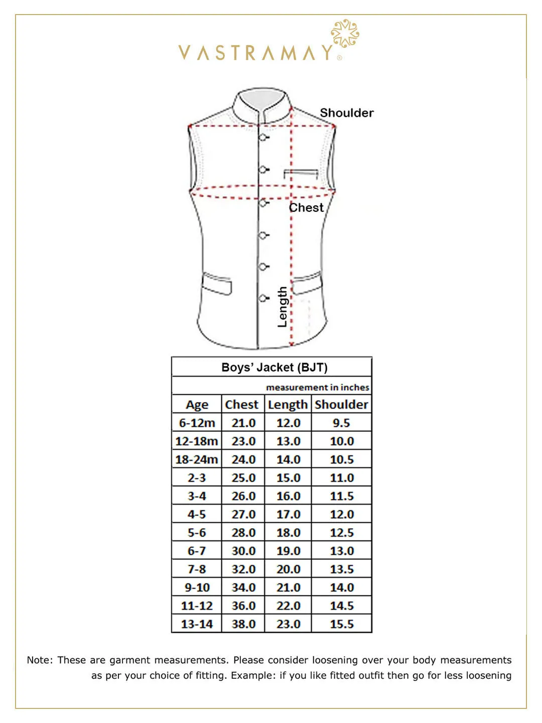 Jashvi Boys' Maroon Cotton Blend Slim Fit Nehru Jacket