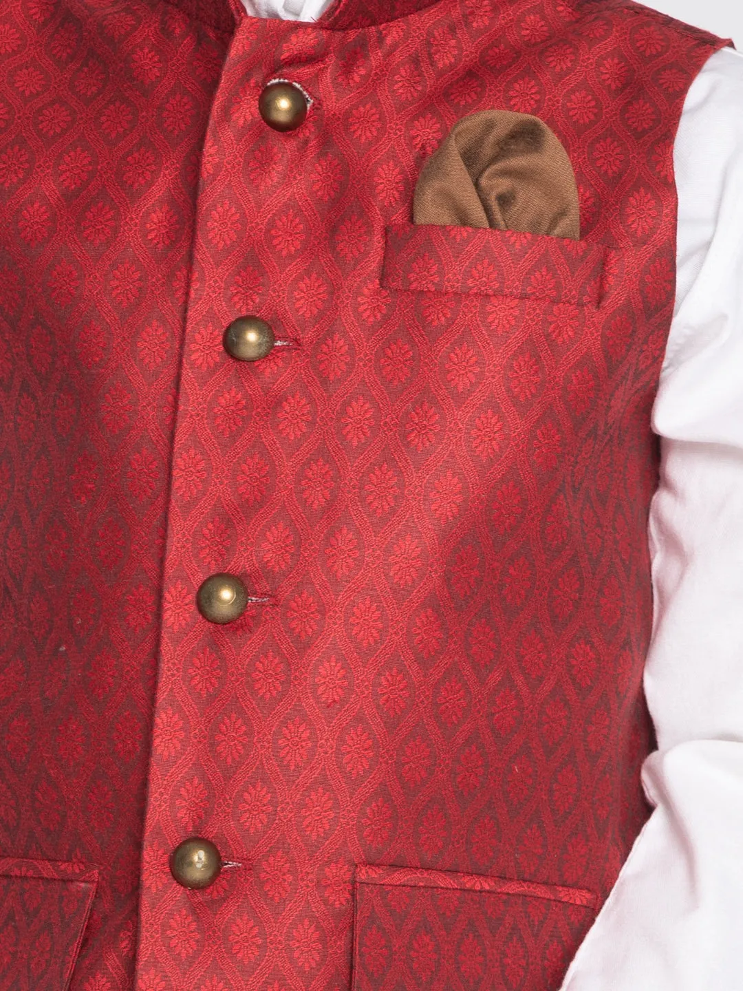 Jashvi Boys Maroon Nehru Jacket