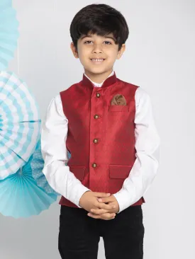 Jashvi Boys Maroon Nehru Jacket