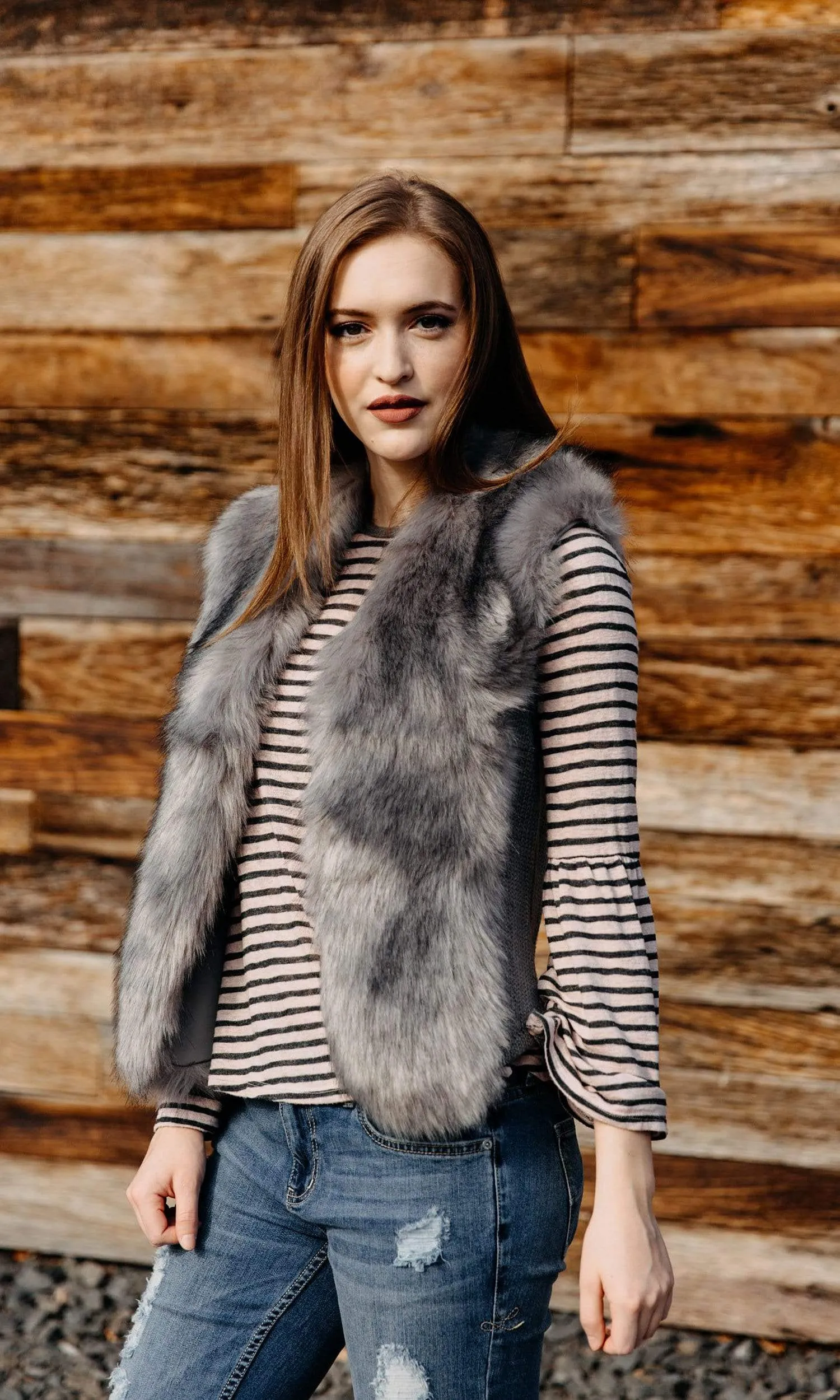 Love Token Alexandra Faux Fur Front Vest