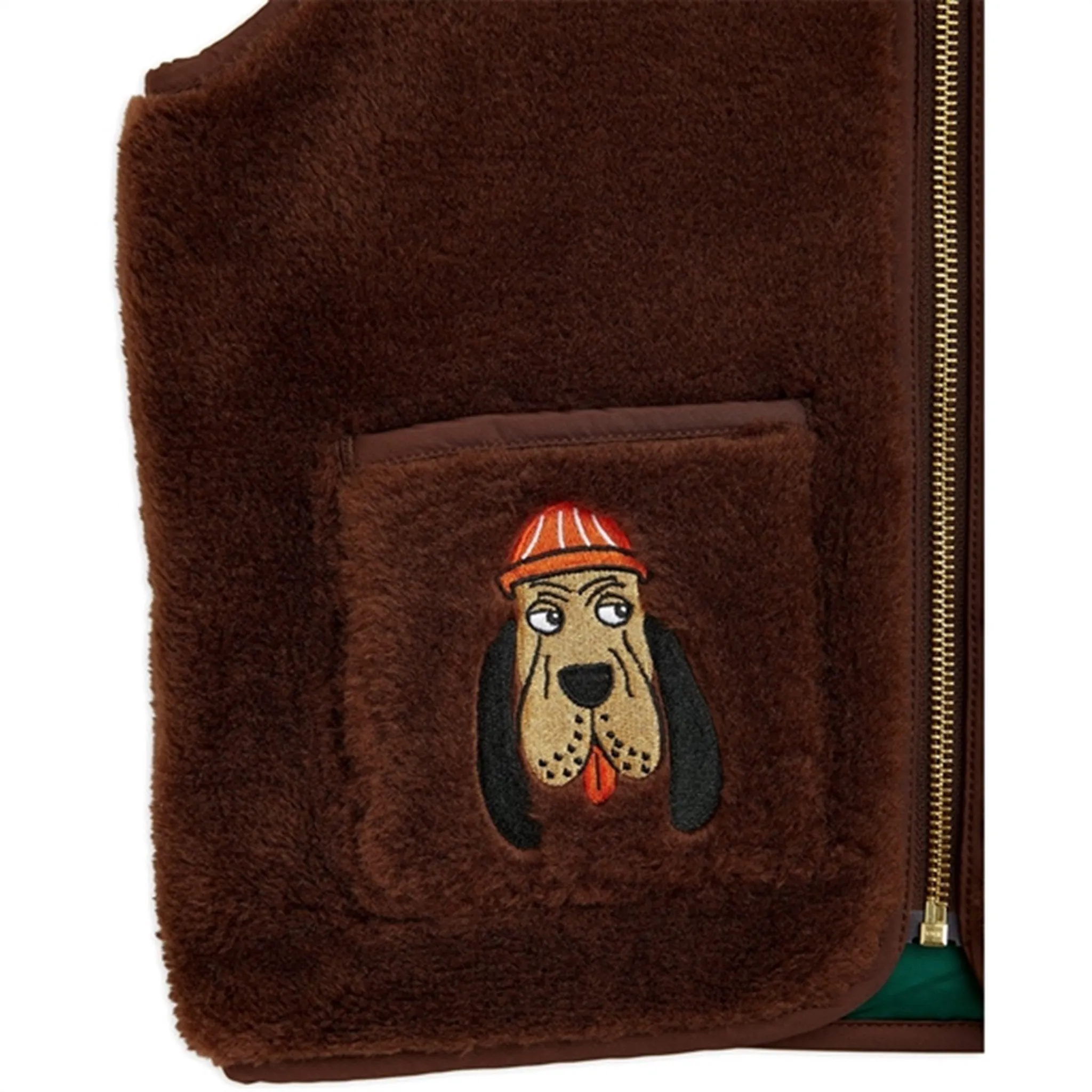 Mini Rodini Bloodhound Faux Fur Vest Brown