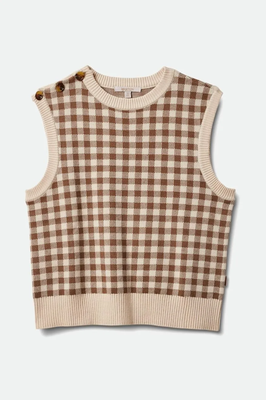 Naples Sweater Vest - Twig Gingham