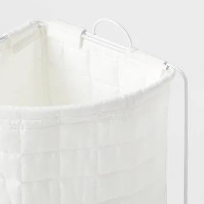 New - Quilted Collapsible Corner Hamper White - Pillowfort