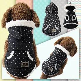 Pet Coat Design Star Soft Cotton Blend Winter Warm