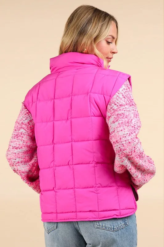 Posh Perfection Fuchsia Puffer Vest