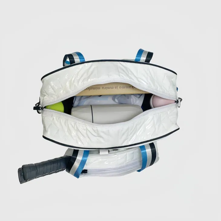 Puffer Style Pickleball Carry Bag Case White/Blue