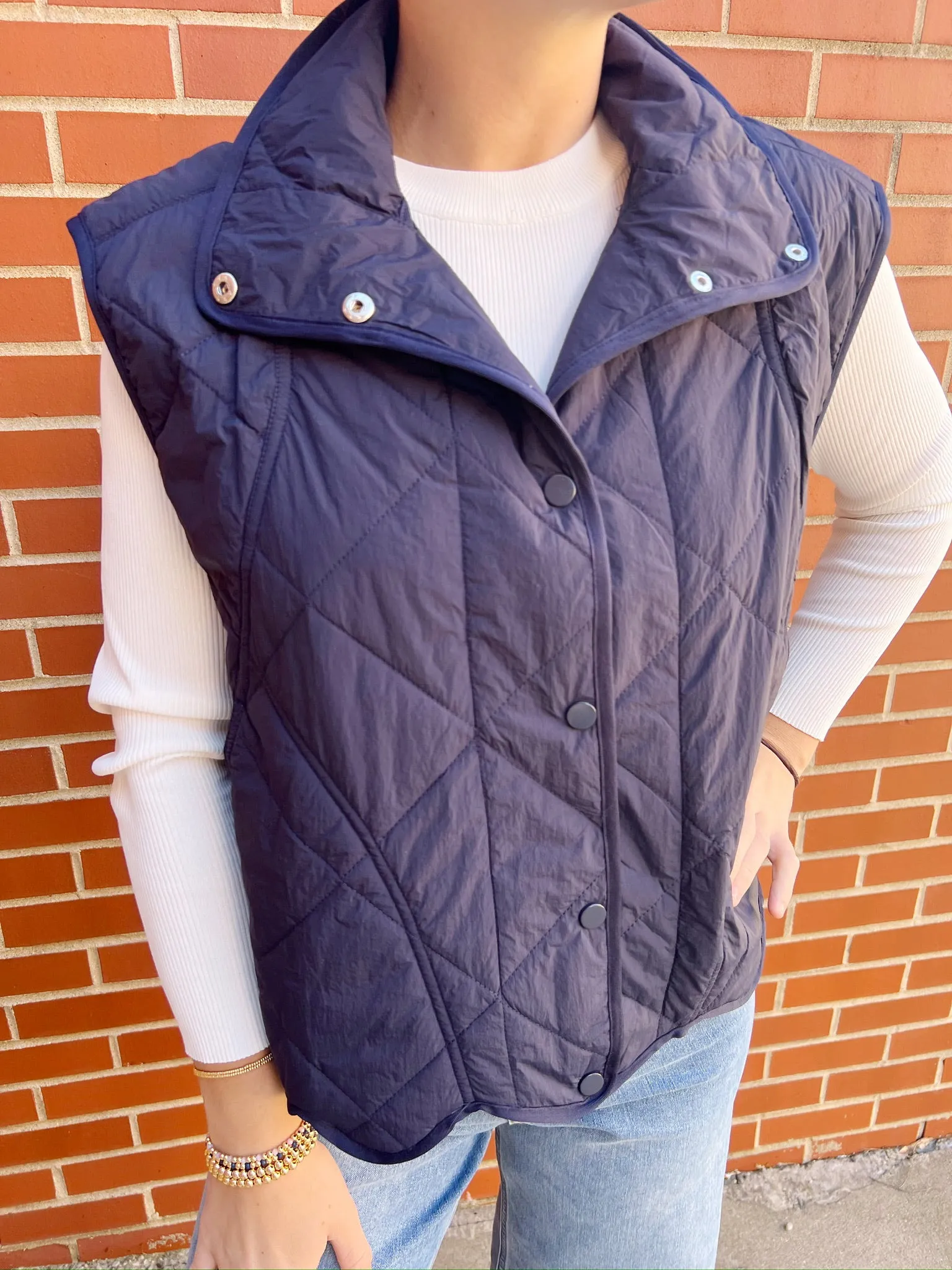 Quilted Button Up Vest