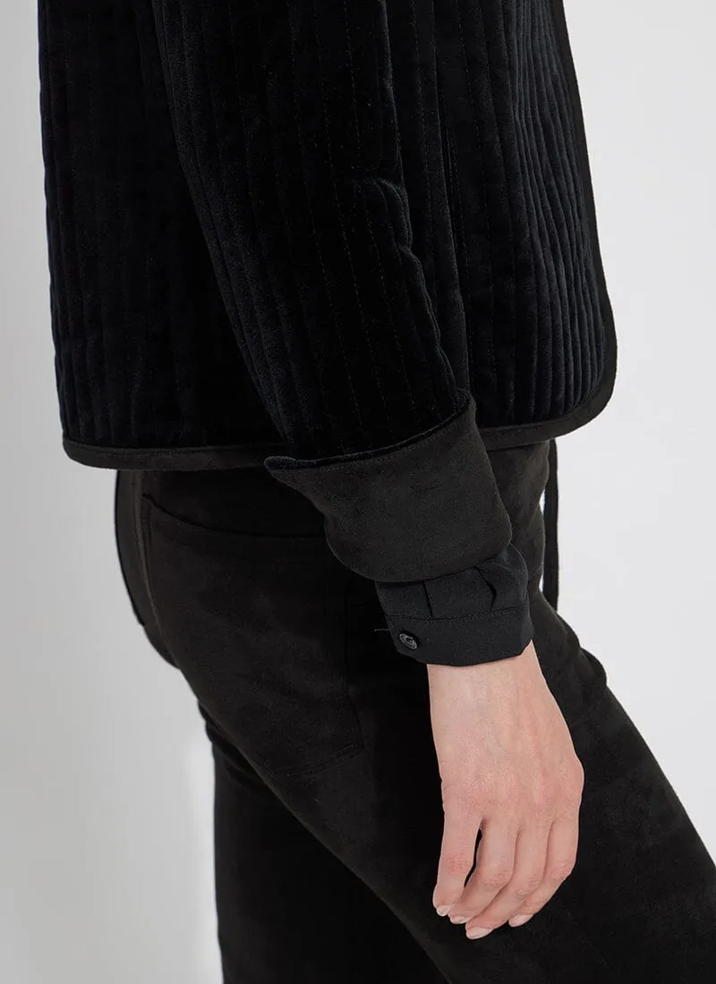 Scarlett Quilted Velvet Jacket | Black