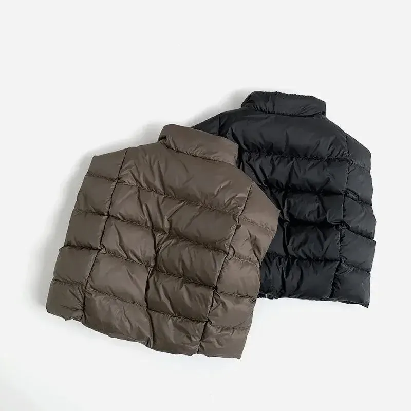 Sleeveless Puffer Zip-Down Vest