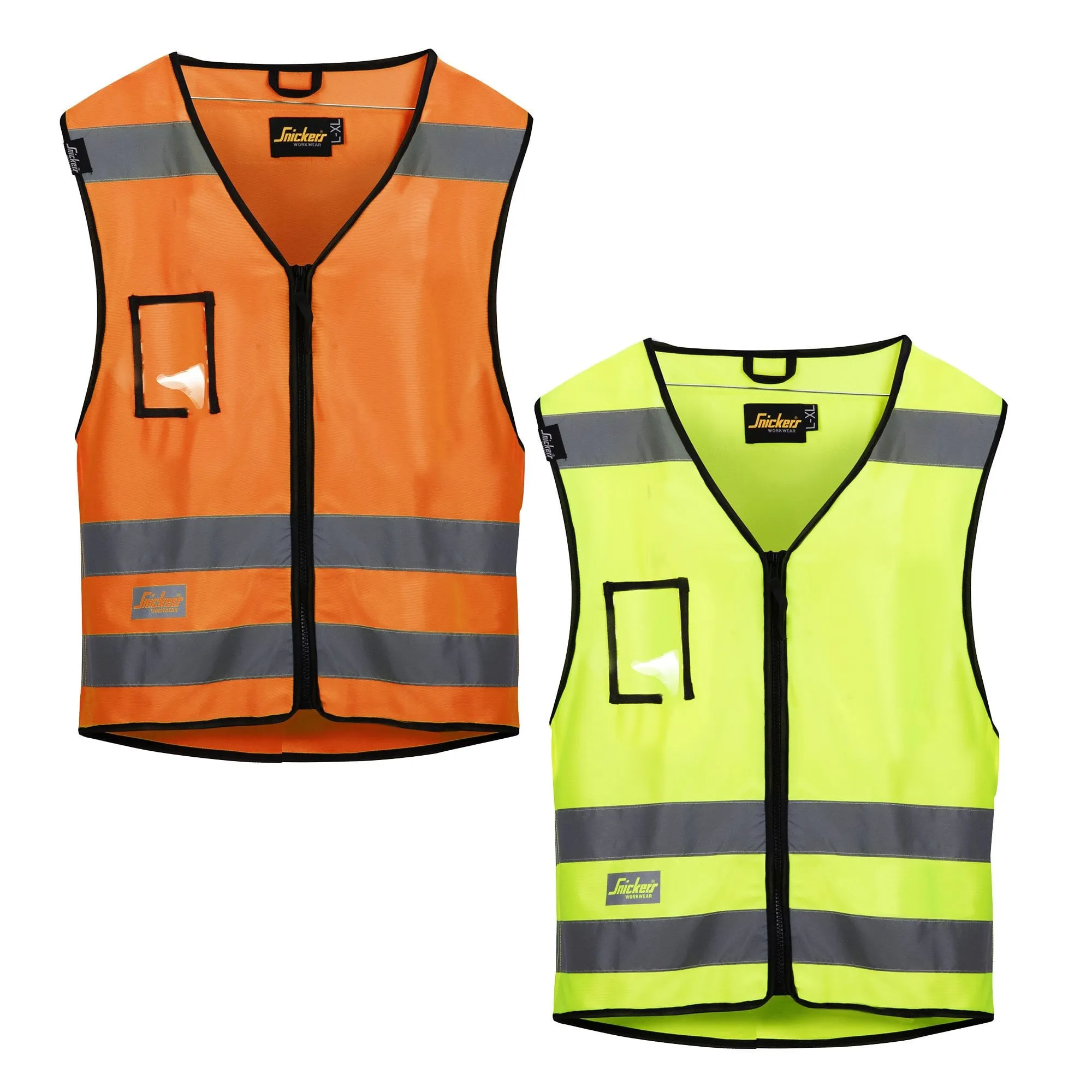 Snickers Hi Vis Zipped Vest Class 2 (Multi Pockets) -9153