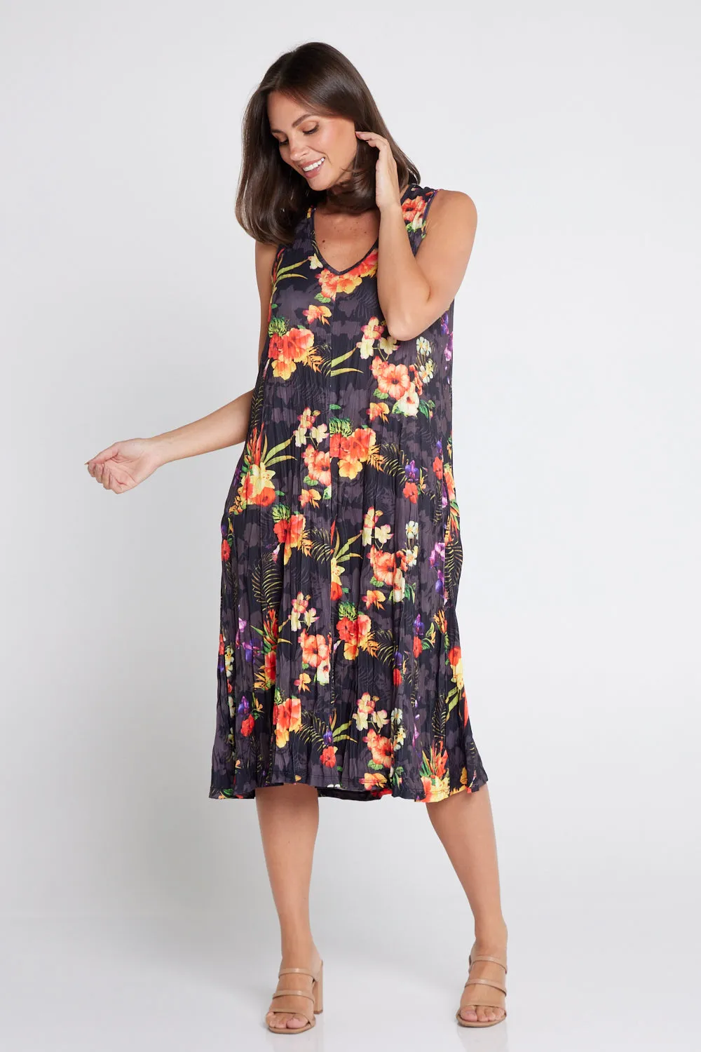 Stella Sleeveless Print Dress - Tropical