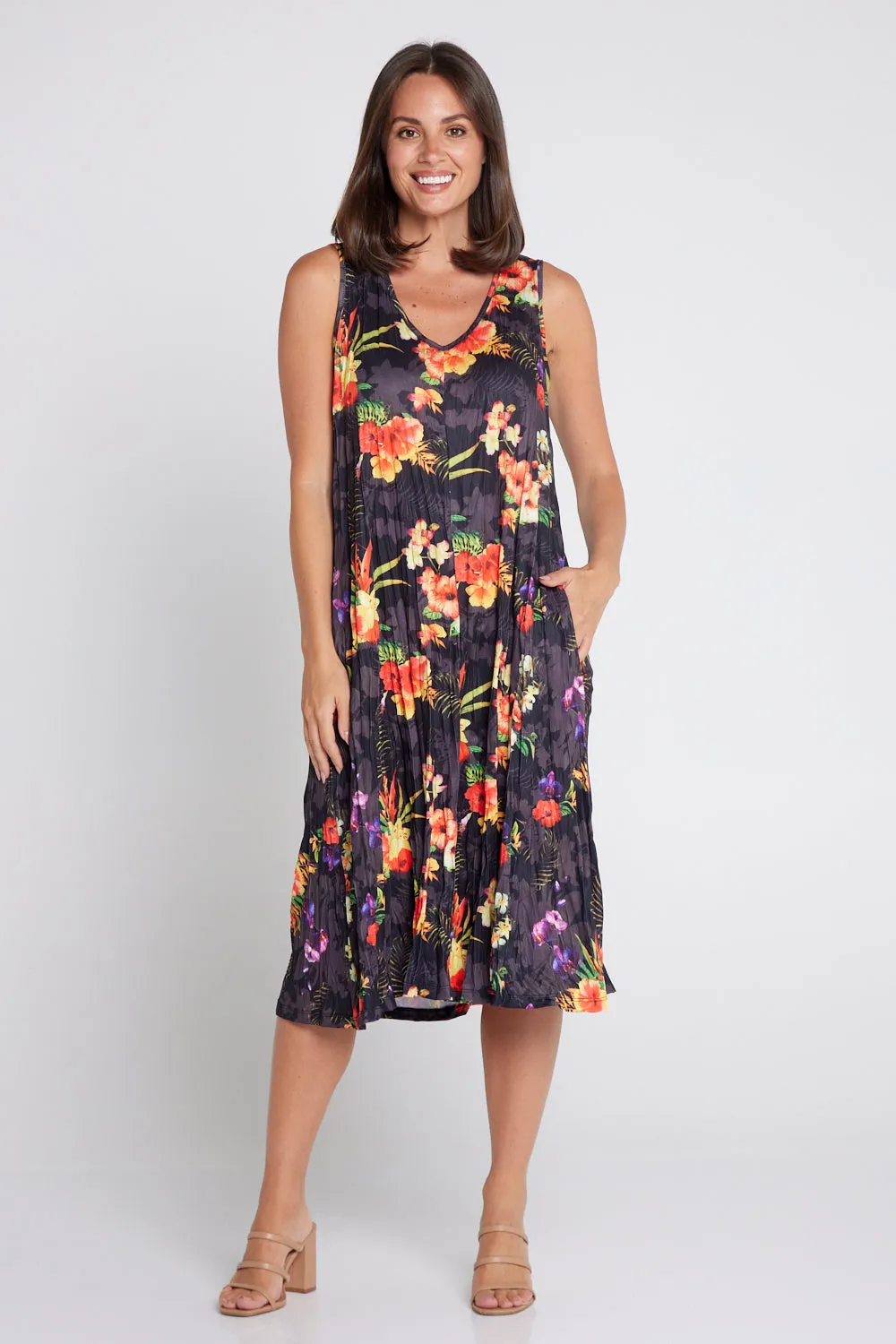 Stella Sleeveless Print Dress - Tropical