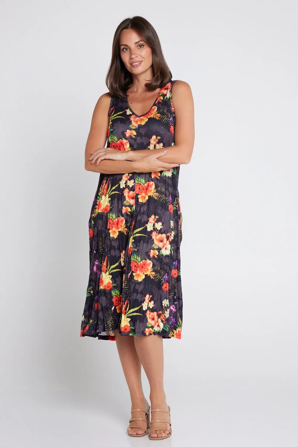 Stella Sleeveless Print Dress - Tropical