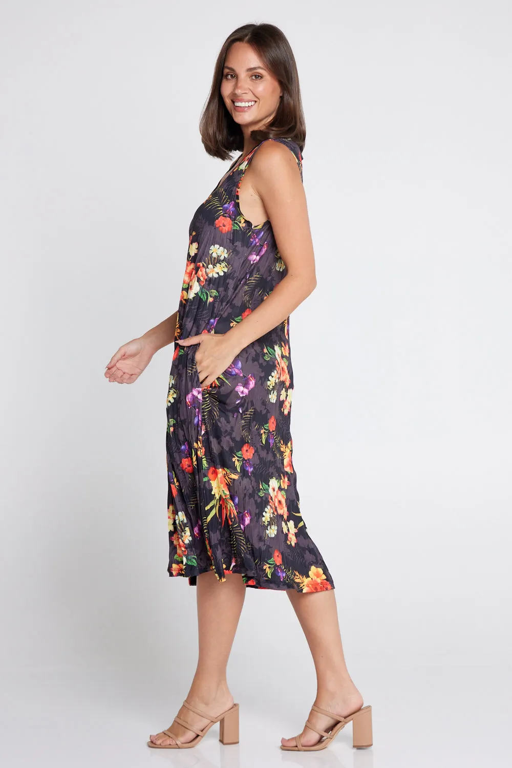 Stella Sleeveless Print Dress - Tropical