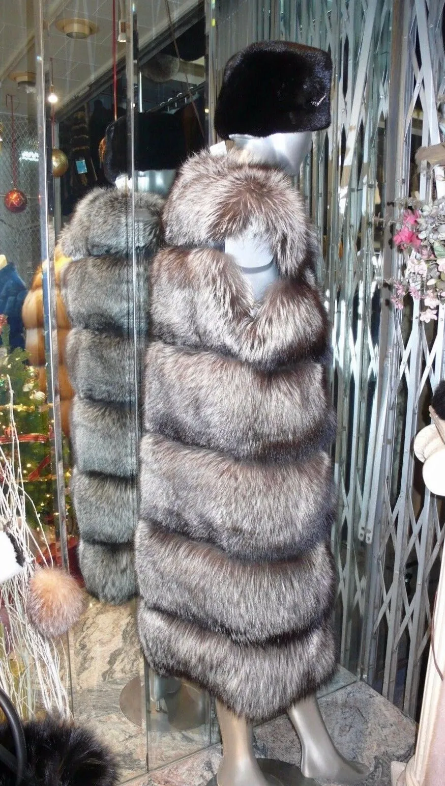 SUPERIOR Quality Silver Fox Fur Long Vest Saga Select Fur