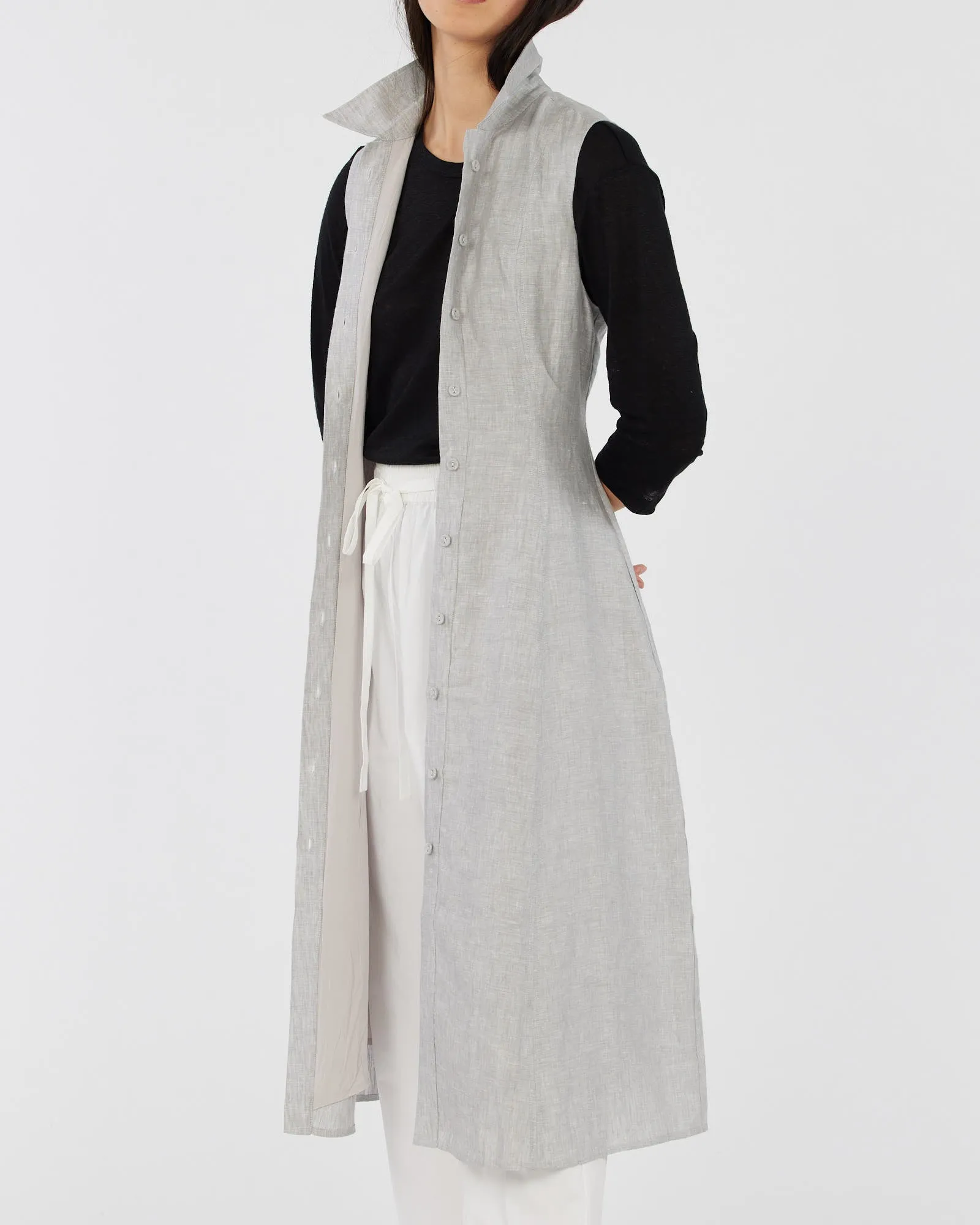 Vento Linen Dress - Cloud