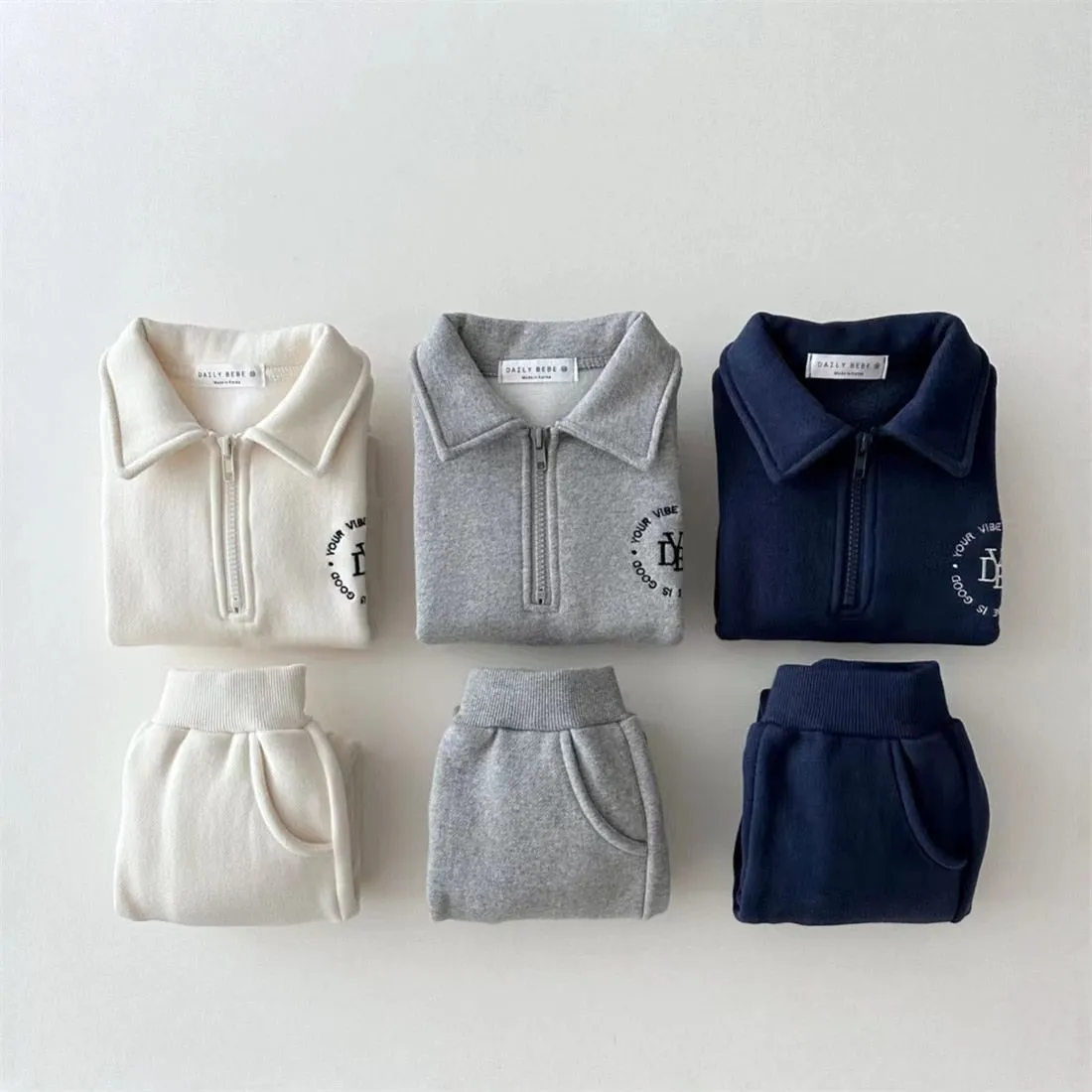 Warm Plush Polo-Style Jogger Set