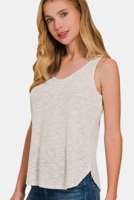 Women's Zenana Curved Hem Round Neck Tank