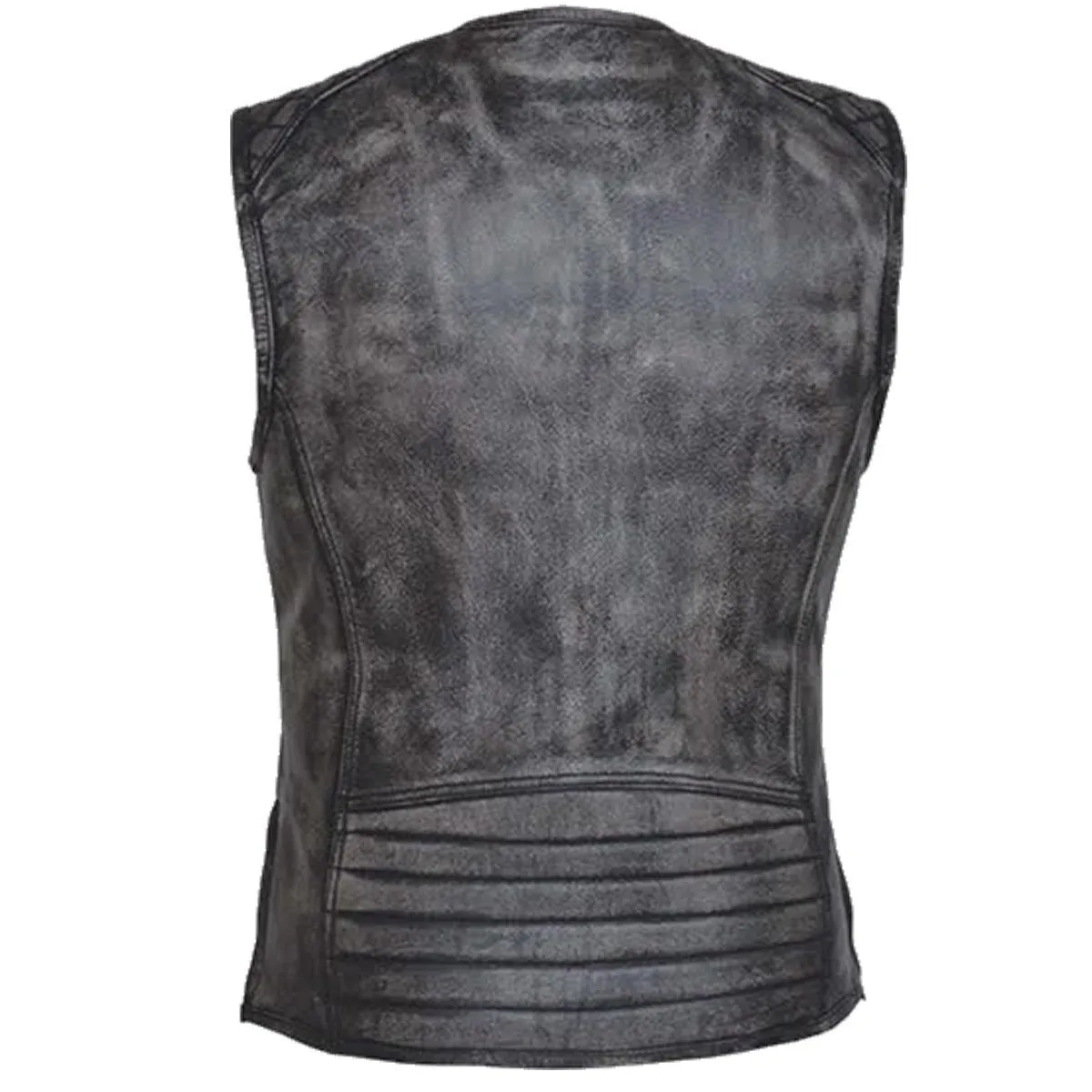 Xelement BXU6865 Urban Armor 'Quilted Shoulders' Women's Amarillo Grey Premium Leather Vest with Gun Pockets